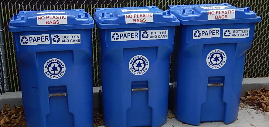 Image of 3 labled recycling containers